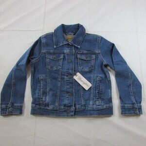 Wrangler Girl's Medium Long Sleeve Denim Trucker  Jean Jacket - Med Wash